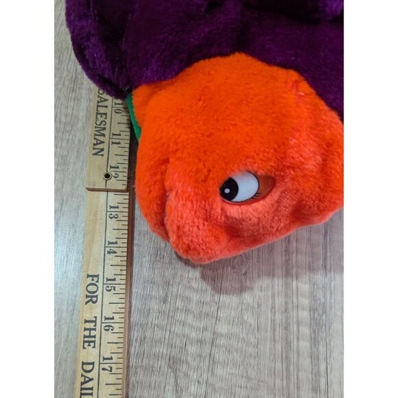 vtg Plush Fish Hand Puppet Stuffed Toy Purple Orange Green Pretend Play 16 VBS - Picture 6 of 8